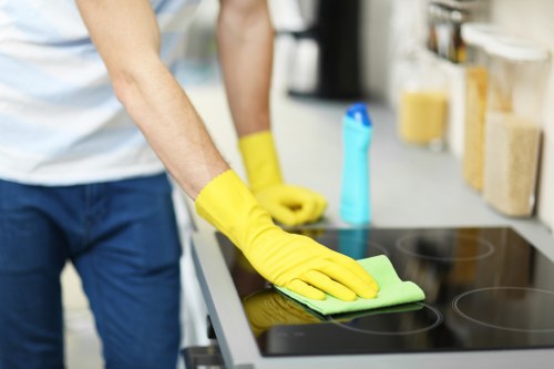 Daily office cleaning service in a W8 workspace