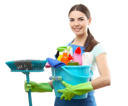 Trained cleaner carrying out carpet cleaning with care and precision