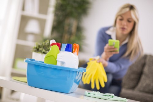 Detailed cleaning of a W8 property hallway before checkout