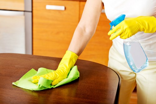 End of tenancy cleaner in W8 preparing a property for inspection